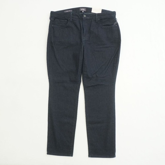 NYDJ Sheri Slim Jeans Womens Size 14W Dark Wash Denim High Rise Stretch - Picture 1 of 9